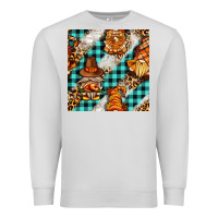 Dove Grey thanksgiving gnomies with leopard and tartan seamless pattern bbs Premium Sweatshirt - BundleAndBundleShop
