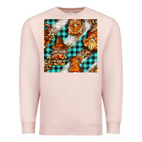 Pale Pink thanksgiving gnomies with leopard and tartan seamless pattern bbs Premium Sweatshirt - BundleAndBundleShop