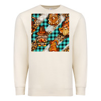 Thanksgiving Gnomies With Leopard And Tartan Seamless Pattern Bbs Premium Sweatshirt | Teevron