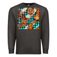 Smoke thanksgiving gnomies with leopard and tartan seamless pattern bbs Premium Sweatshirt - BundleAndBundleShop
