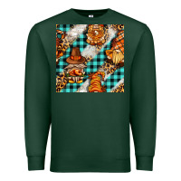 Sports Green thanksgiving gnomies with leopard and tartan seamless pattern bbs Premium Sweatshirt - BundleAndBundleShop