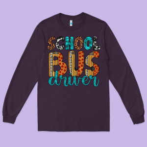 School Bus Driver Long Sleeve Tee Designed By Artiststas