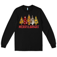 Black merry and bright leopard christmas trees Long Sleeve Tee - AdoDesignShop