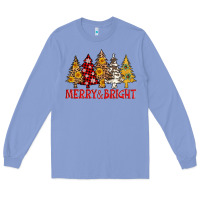 Colony Blue merry and bright leopard christmas trees Long Sleeve Tee - AdoDesignShop