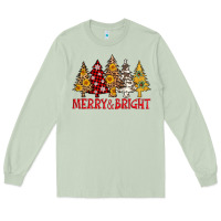 Matcha merry and bright leopard christmas trees Long Sleeve Tee - AdoDesignShop