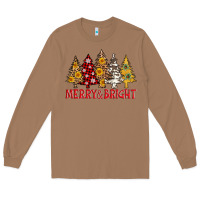 Toasted Coconut merry and bright leopard christmas trees Long Sleeve Tee - AdoDesignShop