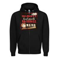 Black somebody's loud mouth baseball mama Zipper Hoodie - MaliasSmallBusiness