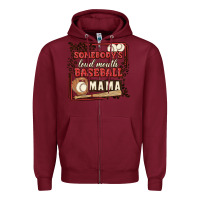 Burgundy somebody's loud mouth baseball mama Zipper Hoodie - MaliasSmallBusiness