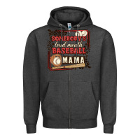 Charcoal Heather somebody's loud mouth baseball mama Zipper Hoodie - MaliasSmallBusiness