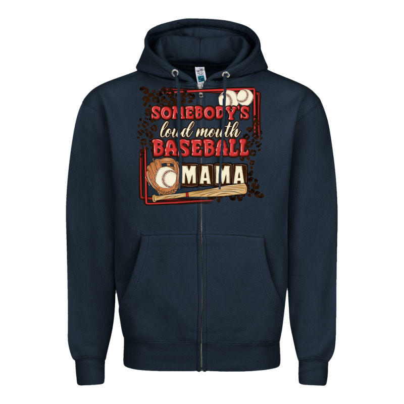 Somebody's Loud Mouth Baseball Mama Zipper Hoodie by MaliasSmallBusiness | Teevron
