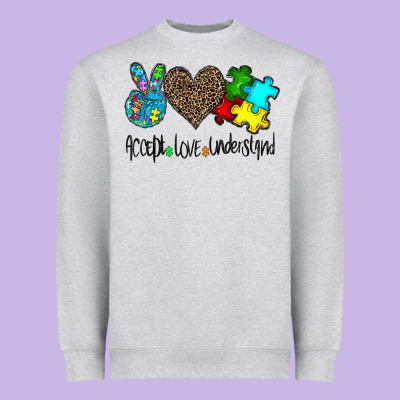 Accept Love Understand Heavyweight Sweatshirt Designed By Cowhidedigitalart