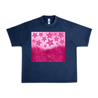 Navy pink glitter star Urban Heavy Tee - JahusDesignShop