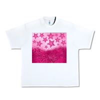 White pink glitter star Urban Heavy Tee - JahusDesignShop