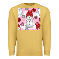 Antique Gold cute snowman and snow flakes seamless pattern bbs Premium Sweatshirt - BundleAndBundleShop