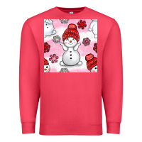 Cardinal cute snowman and snow flakes seamless pattern bbs Premium Sweatshirt - BundleAndBundleShop