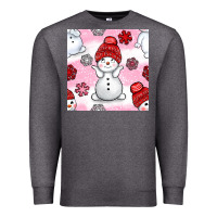 Charcoal Heather cute snowman and snow flakes seamless pattern bbs Premium Sweatshirt - BundleAndBundleShop