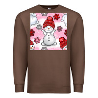 Chestnut cute snowman and snow flakes seamless pattern bbs Premium Sweatshirt - BundleAndBundleShop