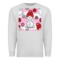 Dove Grey cute snowman and snow flakes seamless pattern bbs Premium Sweatshirt - BundleAndBundleShop