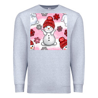Heather Grey cute snowman and snow flakes seamless pattern bbs Premium Sweatshirt - BundleAndBundleShop