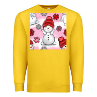 Lemon cute snowman and snow flakes seamless pattern bbs Premium Sweatshirt - BundleAndBundleShop