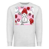Oatmeal Heather cute snowman and snow flakes seamless pattern bbs Premium Sweatshirt - BundleAndBundleShop