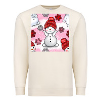Sandshell cute snowman and snow flakes seamless pattern bbs Premium Sweatshirt - BundleAndBundleShop