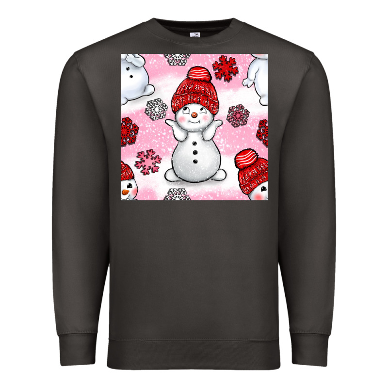 Cute Snowman And Snow Flakes Seamless Pattern Bbs Premium Sweatshirt by BundleAndBundleShop | Teevron