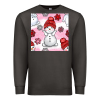 Smoke cute snowman and snow flakes seamless pattern bbs Premium Sweatshirt - BundleAndBundleShop