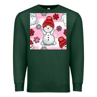 Sports Green cute snowman and snow flakes seamless pattern bbs Premium Sweatshirt - BundleAndBundleShop