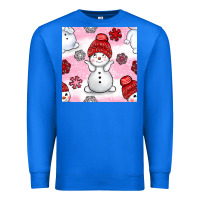 True Royal cute snowman and snow flakes seamless pattern bbs Premium Sweatshirt - BundleAndBundleShop