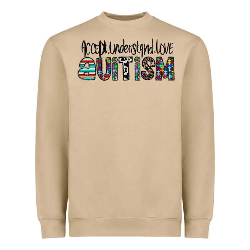Accept. Understand Love Autism Heavyweight Sweatshirt by CowhideDigitalArt | Teevron