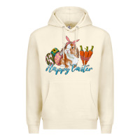Sandshell happy easter bunny carrots and eggs Premium Hoodie - RanaPortraitStore