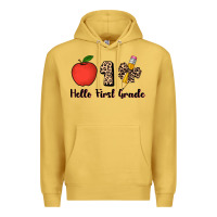 Antique Gold hello first grade leopard 3200x2400 Premium Hoodie - AdoDesignShop