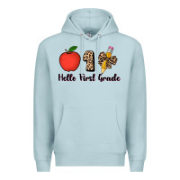 Blue Mist hello first grade leopard 3200x2400 Premium Hoodie - AdoDesignShop