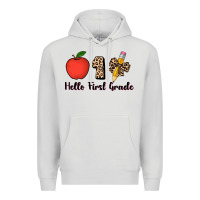 Dove Grey hello first grade leopard 3200x2400 Premium Hoodie - AdoDesignShop