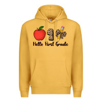Mustard hello first grade leopard 3200x2400 Premium Hoodie - AdoDesignShop