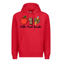 Red hello first grade leopard 3200x2400 Premium Hoodie - AdoDesignShop