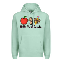 Seafoam hello first grade leopard 3200x2400 Premium Hoodie - AdoDesignShop