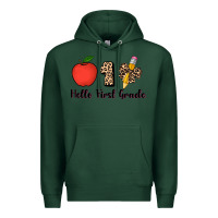 Sports Green hello first grade leopard 3200x2400 Premium Hoodie - AdoDesignShop