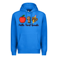 True Royal hello first grade leopard 3200x2400 Premium Hoodie - AdoDesignShop