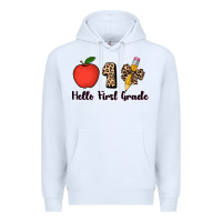 White hello first grade leopard 3200x2400 Premium Hoodie - AdoDesignShop