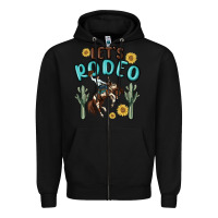 Black let's rodeo Zipper Hoodie - MaliasSmallBusiness