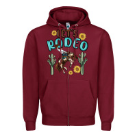 Burgundy let's rodeo Zipper Hoodie - MaliasSmallBusiness