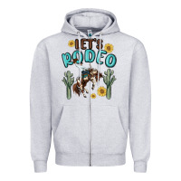 Heather Grey let's rodeo Zipper Hoodie - MaliasSmallBusiness