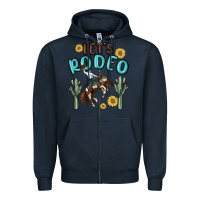 Navy let's rodeo Zipper Hoodie - MaliasSmallBusiness