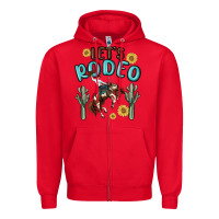 Red let's rodeo Zipper Hoodie - MaliasSmallBusiness