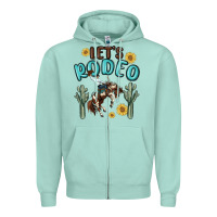 Seafoam let's rodeo Zipper Hoodie - MaliasSmallBusiness