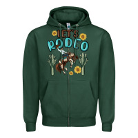Sports Green let's rodeo Zipper Hoodie - MaliasSmallBusiness