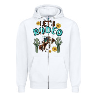 White let's rodeo Zipper Hoodie - MaliasSmallBusiness