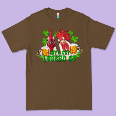 Premium Tee st. patricks day roosters lets get lucked up
